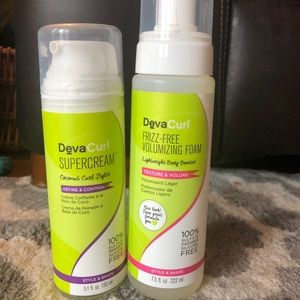 Deva Curl super cream and Volumizing foam